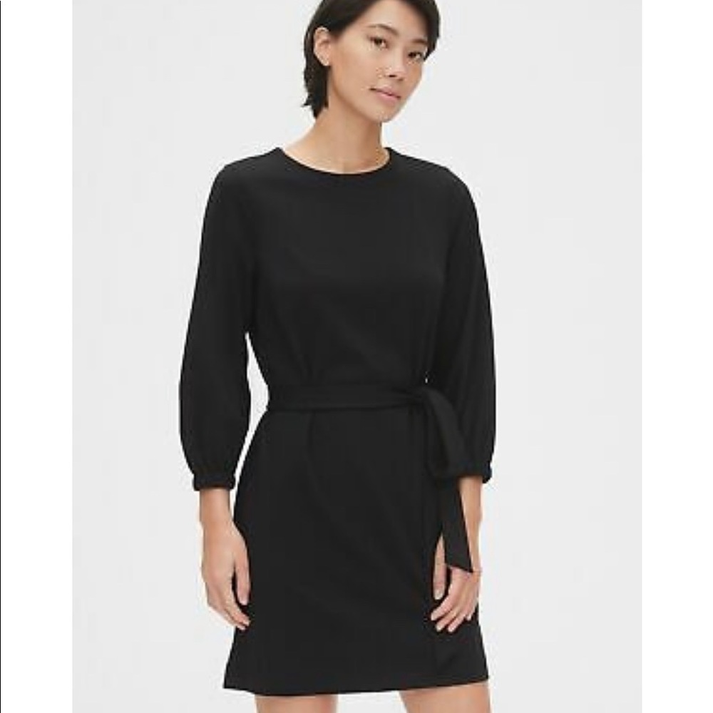 Gap Black Balloon Sleeve Ponte Dress (Size 18P)